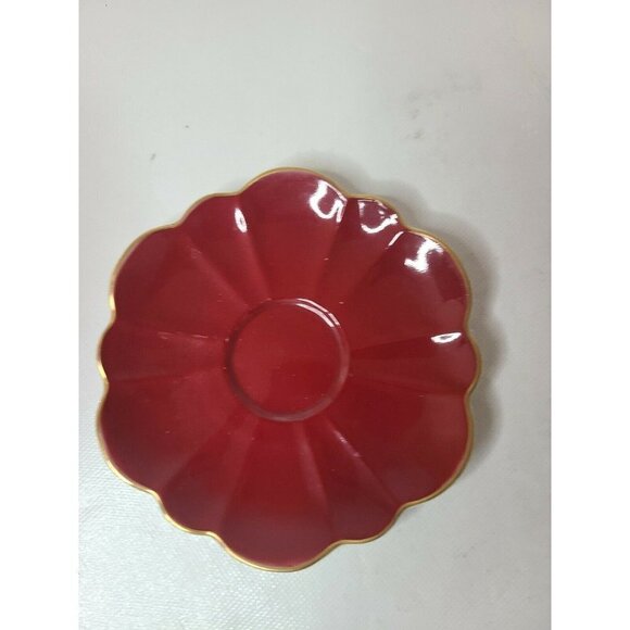 VINTAGE Shelley Fine Bone China Teacup And Saucer Set Burgundy Gold Trim Rare - Picture 4 of 6